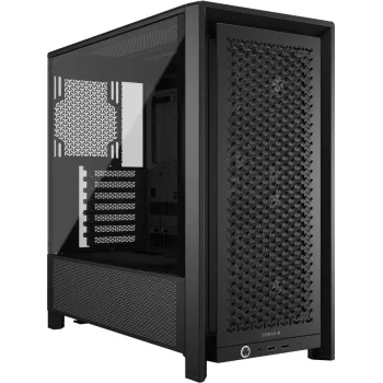 PC-kotelo CORSAIR FRAME 4000D RS Midi Tower — musta, EATX-tuki, karkaistu lasi, USB-C, 3x120 mm etutuulettimet