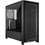 PC-kotelo CORSAIR FRAME 4000D RS Midi Tower — musta, EATX-tuki, karkaistu lasi, USB-C, 3x120 mm etutuulettimet