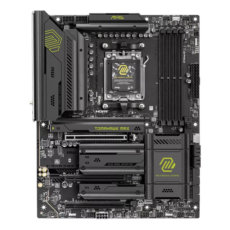 Emolevy MSI MAG B850 TOMAHAWK MAX WIFI — AMD B850, kanta AM5, ATX, DDR5, 4×M.2, Wi-Fi 7, 5Gb LAN, 7.1 ääni
