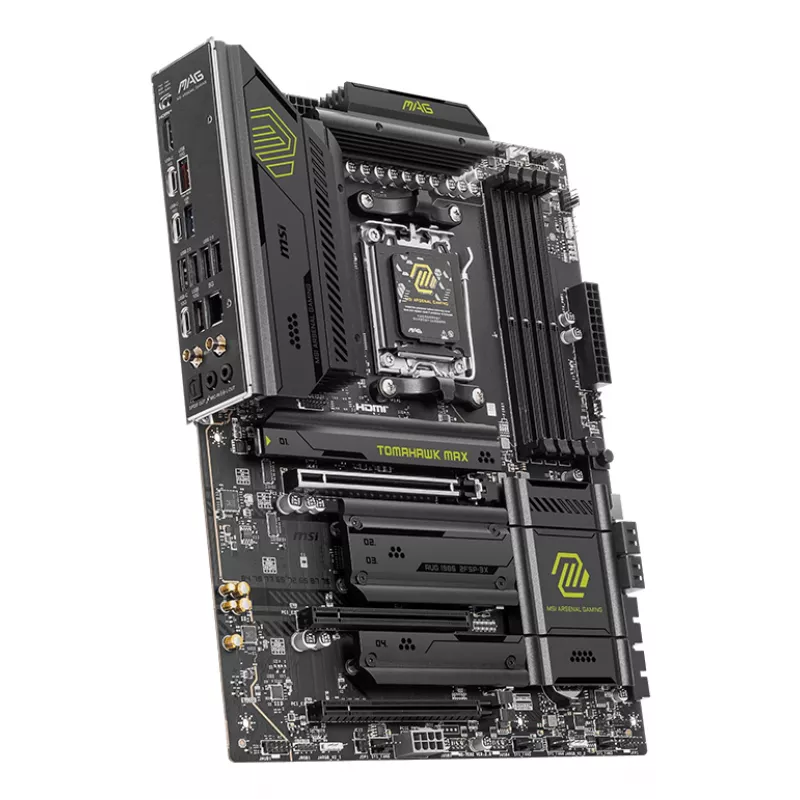 Emolevy MSI MAG B850 TOMAHAWK MAX WIFI — AMD B850, kanta AM5, ATX, DDR5, 4×M.2, Wi-Fi 7, 5Gb LAN, 7.1 ääni