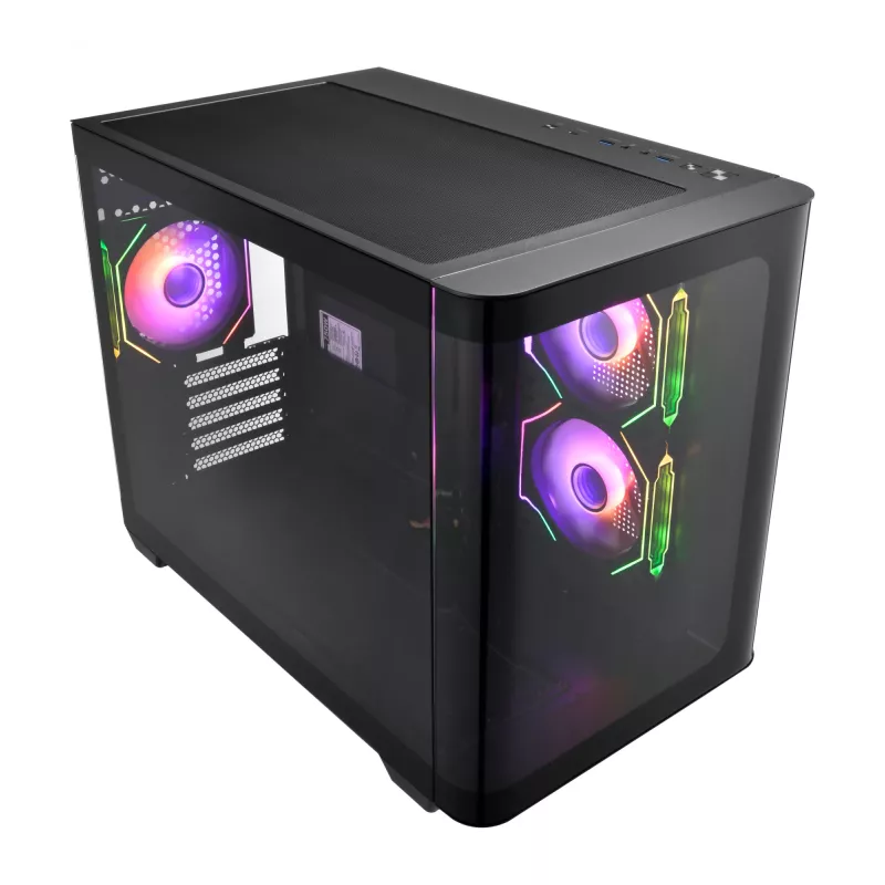 FSP S380-BA kotelo Mini Tower mITX, mATX musta ARGB