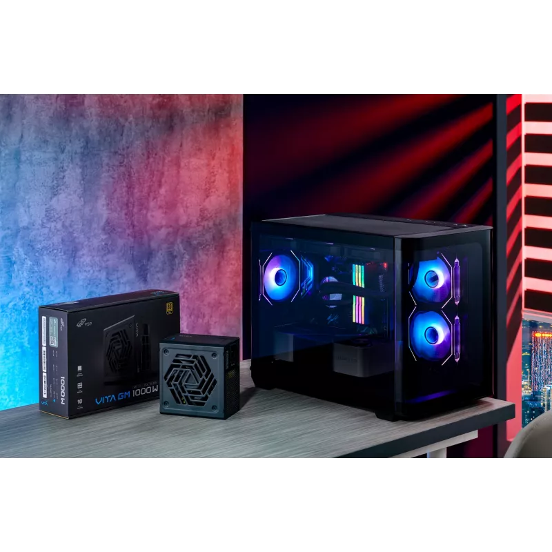 FSP S380-BA kotelo Mini Tower mITX, mATX musta ARGB