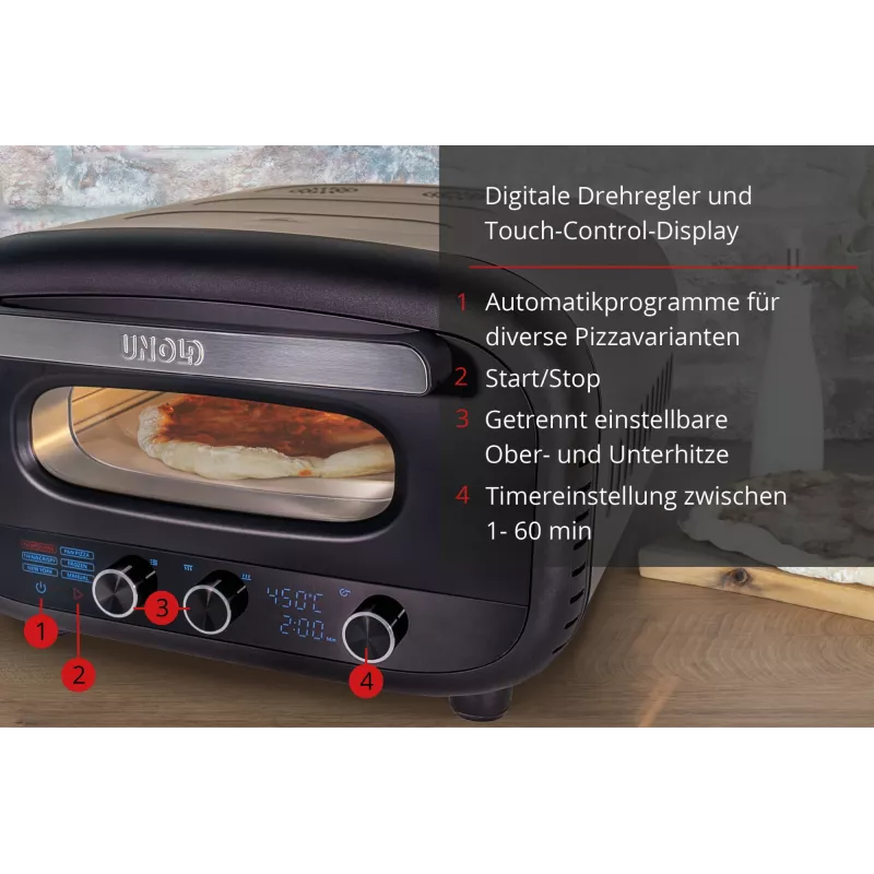 Unold 68805 pizzauuni 1 pizza 1700 W musta