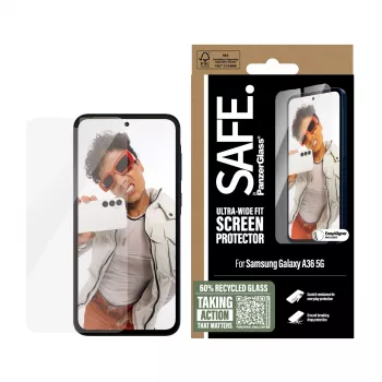 PanzerGlass SAFE. by ® näytönsuojakalvo Samsung Galaxy A36 5G | Ultra-Wide Fit EasyAlignerilla