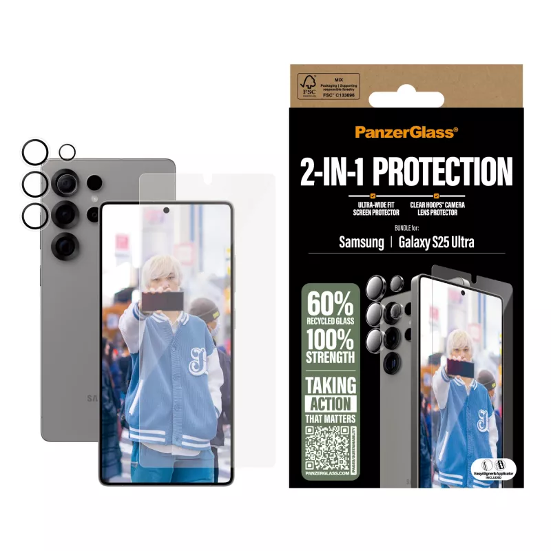 PanzerGlass ® 2-in-1-suojapaketti Samsung Galaxy S25 Ultralle