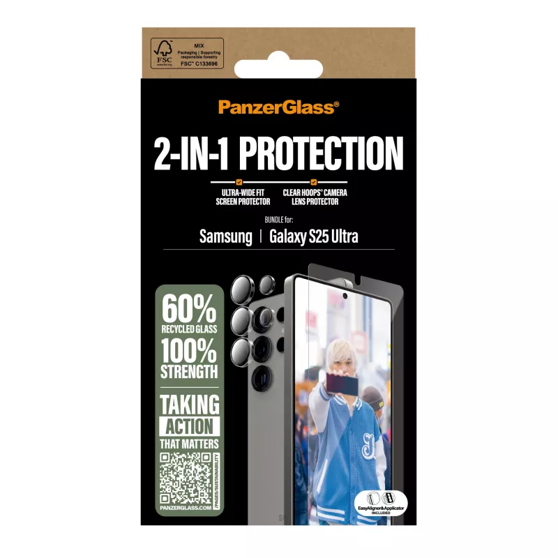 PanzerGlass ® 2-in-1-suojapaketti Samsung Galaxy S25 Ultralle
