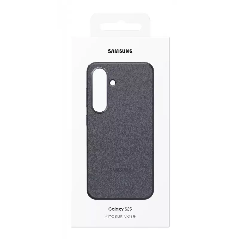 Suojakotelo Samsung Galaxy S25 tekonahkakotelo musta