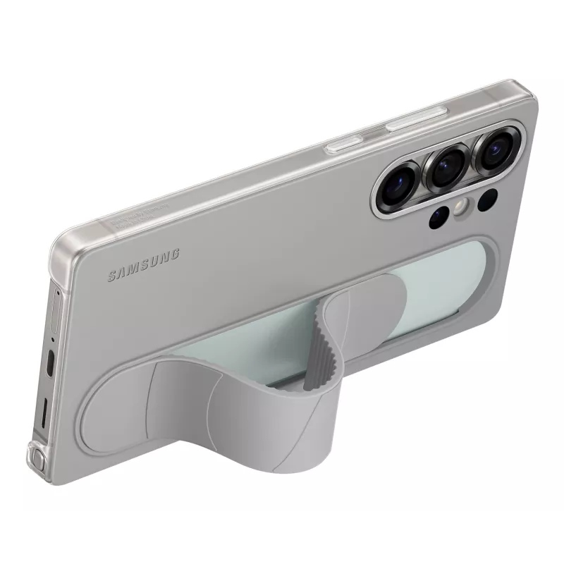 Samsung EF-GS938CJEGWW Standing Grip -suojakuori Galaxy S25 Ultra -puhelimelle, silikoni, harmaa