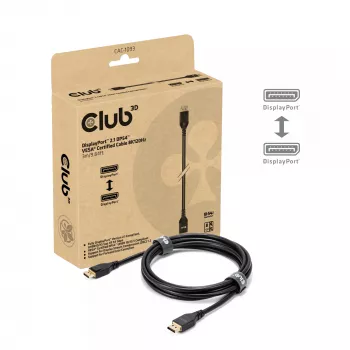 CLUB3D DisplayPort™ 2.1 DP54™ VESA® sertifioitu kaapeli 8K120Hz 3m/ 9.84ft