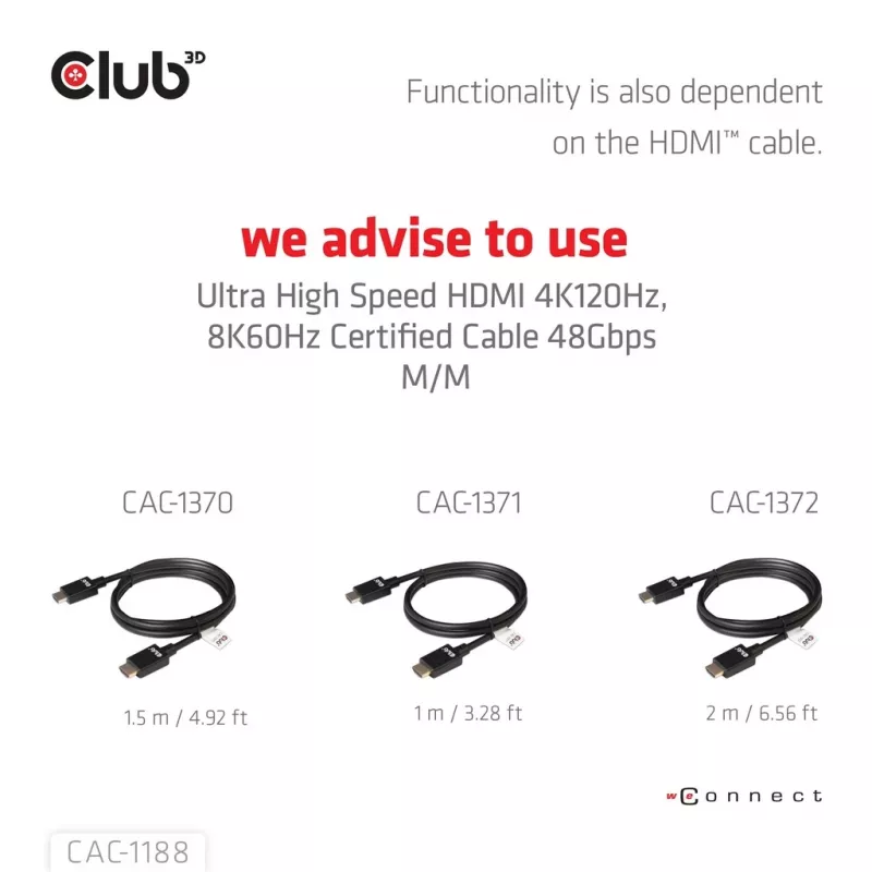 Adapteri club 3d Mini DisplayPort 1.4 HDMI 8K60Hz M/F, Mini DisplayPort uros