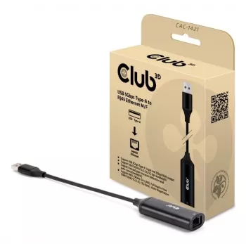 Kaapeli-sukupuolenvaihtaja CLUB3D CAC-1421 USB Type-A RJ45 0.245m musta