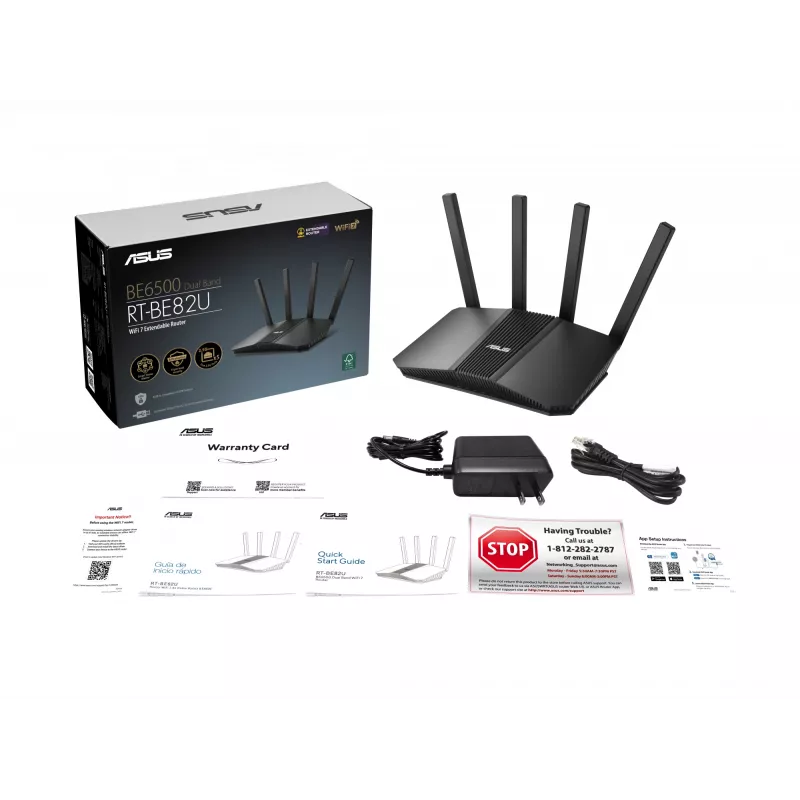 ASUS RT-BE82U BE6500 WLAN-reititin 2,5 Gigabit Ethernet dualband (2,4 GHz / 5 GHz) musta