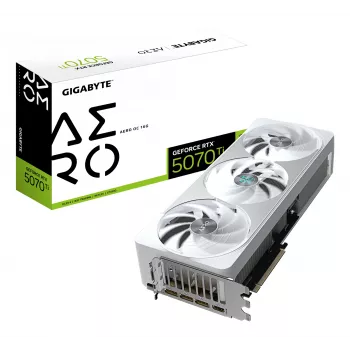Näytönohjain GIGABYTE GeForce RTX 5070 Ti 16GB GDDR7, PCIe 5.0, 8960 CUDA, 30000 MHz, 256-bittinen, WINDFORCE 3X, valkoinen