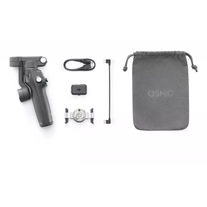 DJI Osmo Mobile 7P älypuhelimen gimbaali, 3-akselinen vakautus, ActiveTrack 7.0, teleskooppivarsi, Bluetooth 5.3, tummanharmaa