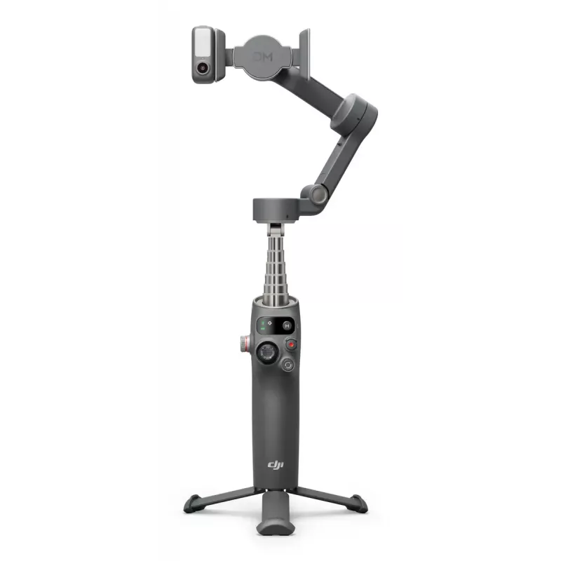 DJI Osmo Mobile 7P älypuhelimen gimbaali, 3-akselinen vakautus, ActiveTrack 7.0, teleskooppivarsi, Bluetooth 5.3, tummanharmaa