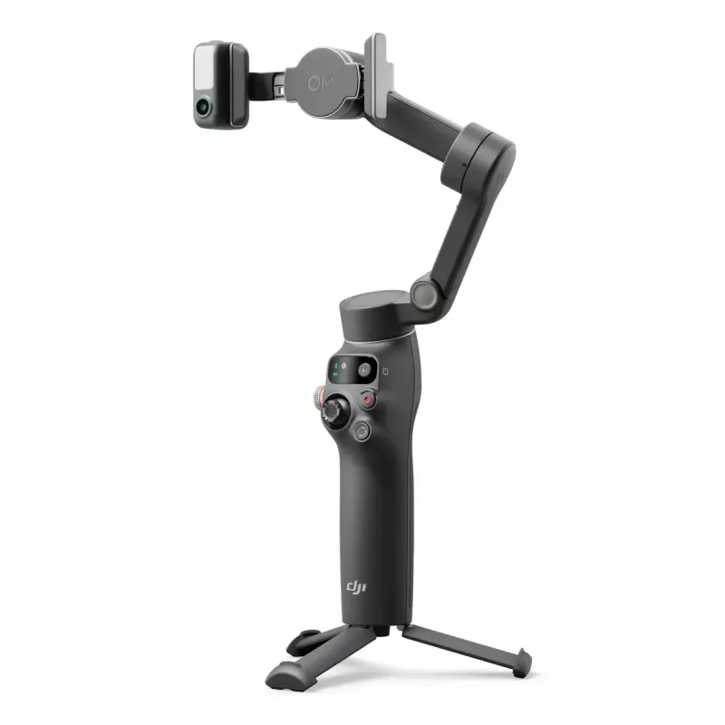 DJI Osmo Mobile 7P älypuhelimen gimbaali, 3-akselinen vakautus, ActiveTrack 7.0, teleskooppivarsi, Bluetooth 5.3, tummanharmaa