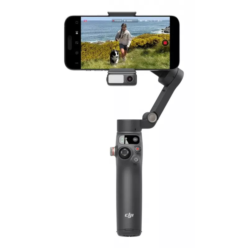 DJI Osmo Mobile 7P älypuhelimen gimbaali, 3-akselinen vakautus, ActiveTrack 7.0, teleskooppivarsi, Bluetooth 5.3, tummanharmaa