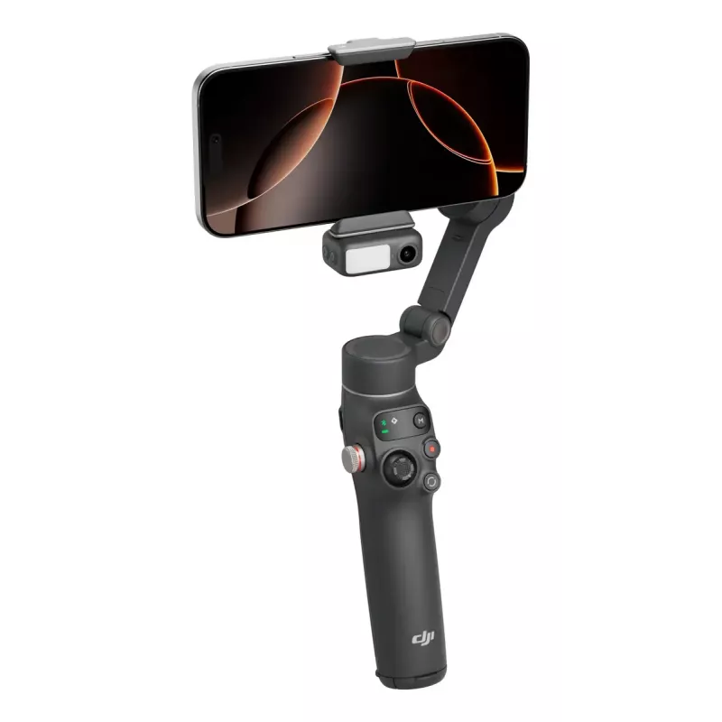 DJI Osmo Mobile 7P älypuhelimen gimbaali, 3-akselinen vakautus, ActiveTrack 7.0, teleskooppivarsi, Bluetooth 5.3, tummanharmaa