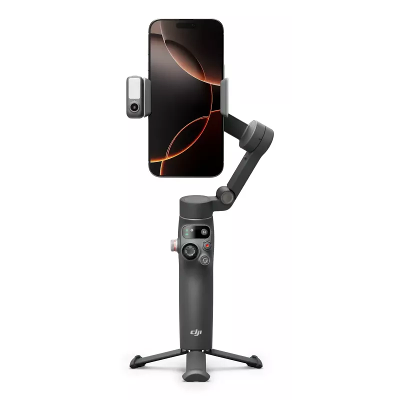 DJI Osmo Mobile 7P älypuhelimen gimbaali, 3-akselinen vakautus, ActiveTrack 7.0, teleskooppivarsi, Bluetooth 5.3, tummanharmaa