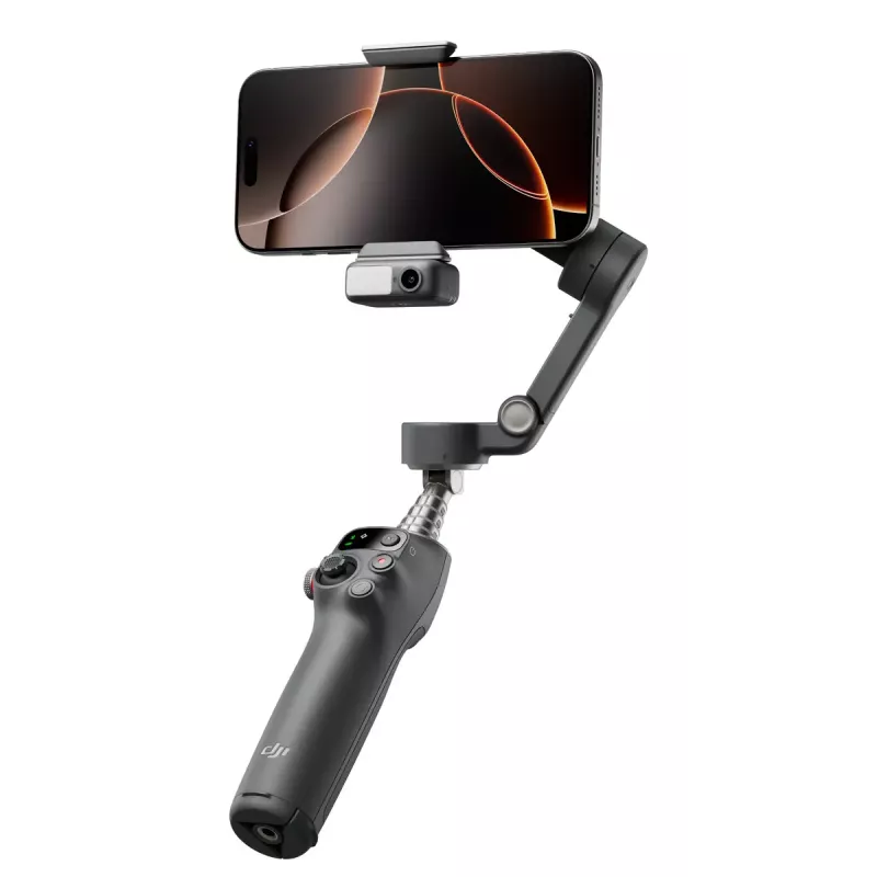 DJI Osmo Mobile 7P älypuhelimen gimbaali, 3-akselinen vakautus, ActiveTrack 7.0, teleskooppivarsi, Bluetooth 5.3, tummanharmaa