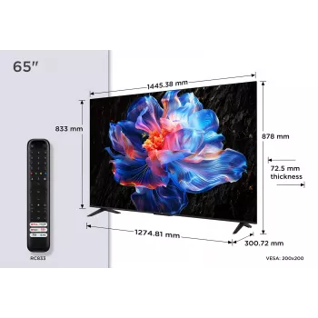 TCL V6C 65V6C TV 165,1 cm (65 tuumaa) 4K Ultra HD Smart TV Wi-Fi metallinen 280 cd/m²