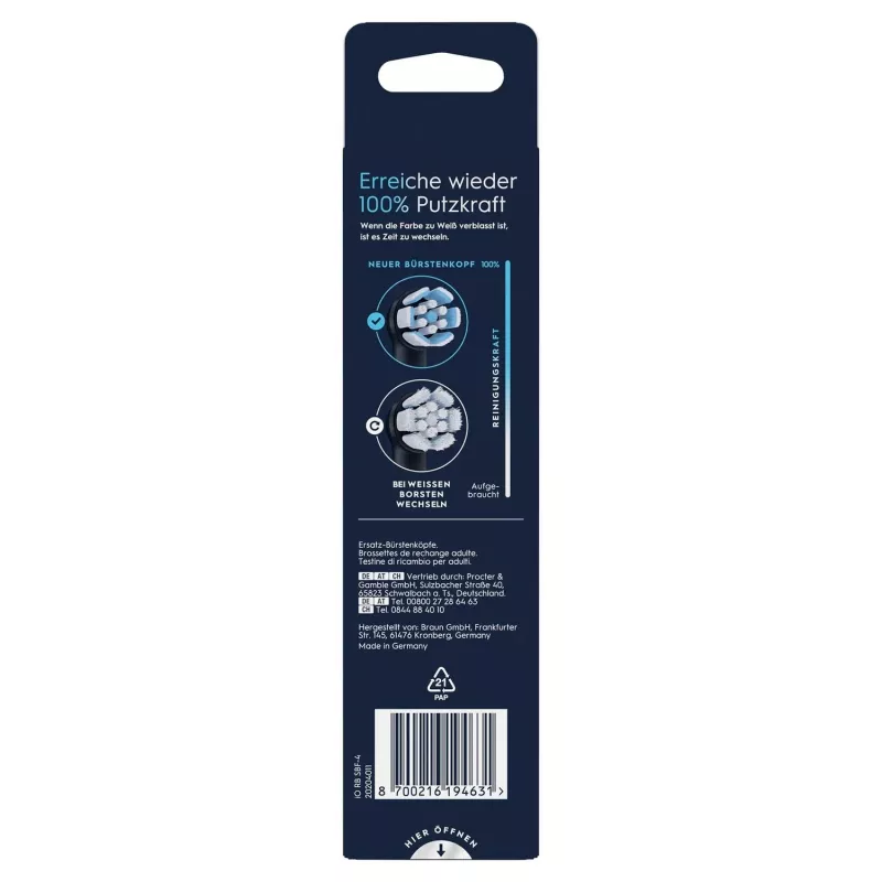 Oral-B 194631 hammasharjan pää 4 kpl musta