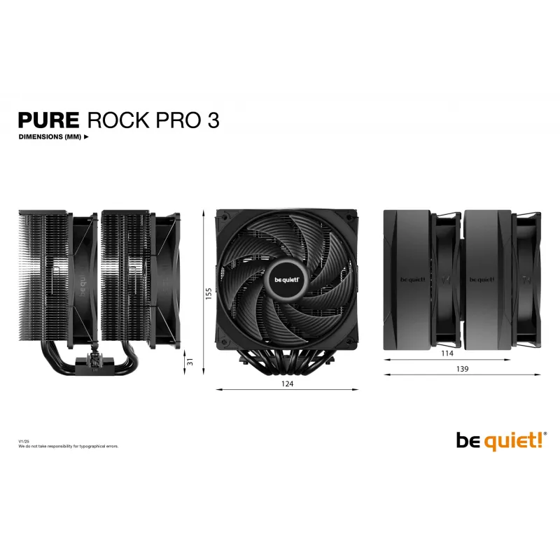 be quiet! Pure Rock Pro 3 musta prosessorin ilmajäähdytin 12 cm 1 kpl