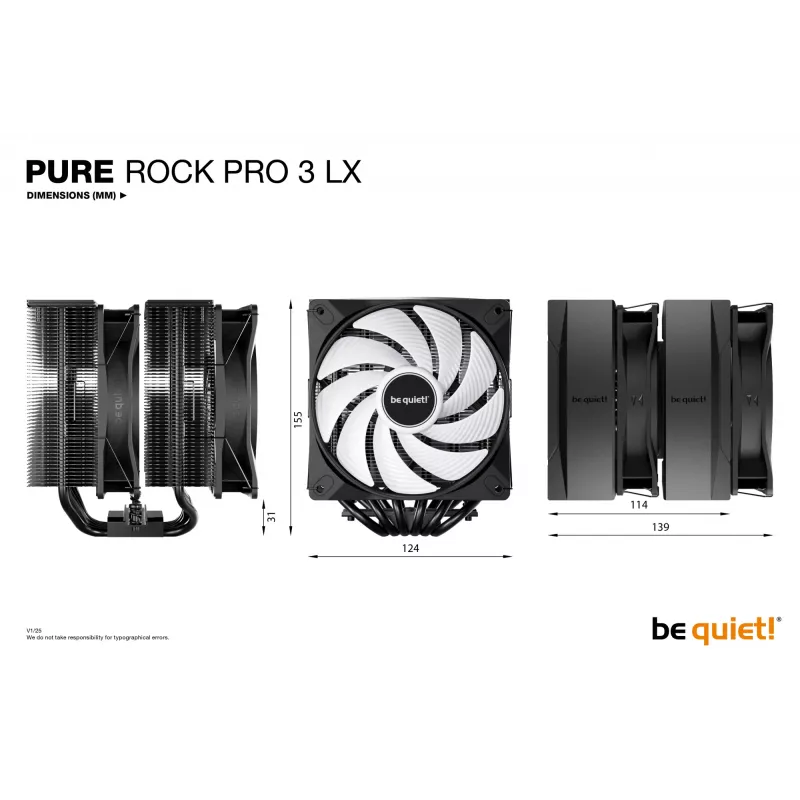 be quiet! Pure Rock Pro 3 LX musta prosessorin ilmajäähdytin 12 cm 1 kpl