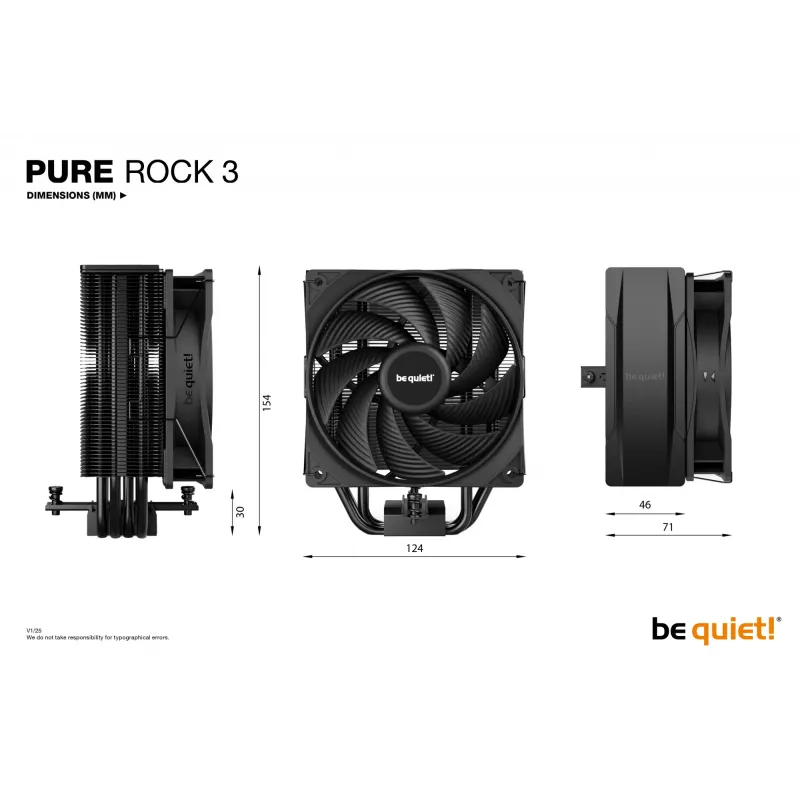 be quiet! Pure Rock 3 musta prosessorin ilmajäähdytin 12 cm 1 kpl
