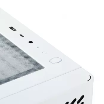 PC-kotelo Cooler Master Elite 502 Midi Tower valkoinen — ATX, 3x 120 mm edessä, 120 mm takana, virtalähde alhaalla, tukee 2,5