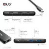 CLUB3D 8-1 kannettava telakka USB Type-C® 10Gbps HDMI™ ja DisplayPort™ 8K30Hz PD max. 100W