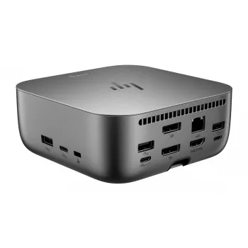 HP Thunderbolt 4 Ultra 180W G6 -telakka, johdollinen, Thunderbolt 4, 180 W, 10,100,1000,2500 Mbit/s, harmaa, 8K Ultra HD