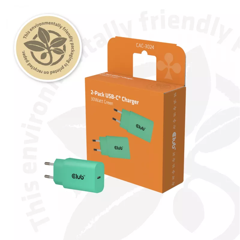 USB-C-laturi 2 kpl:n pakkaus 30W by club 3d — kaksi 30W USB-C-virtasovitinta