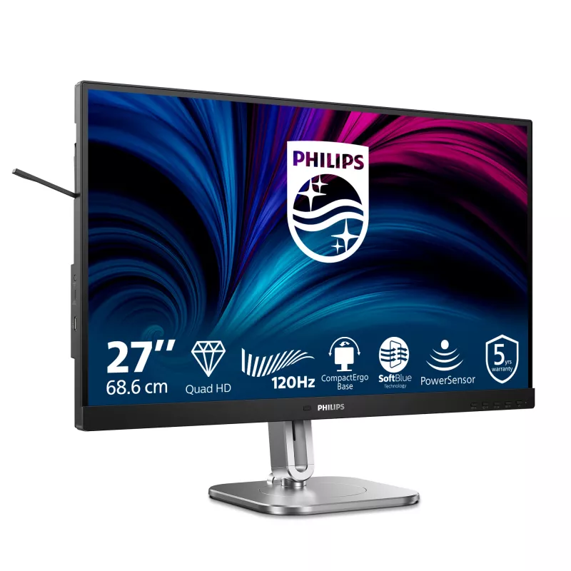 Philips 4000 series 27B2N4500/00 -tietokonenäyttö 68,6 cm (27 inch) 2560 x 1440 pikseliä Quad HD LCD harmaa
