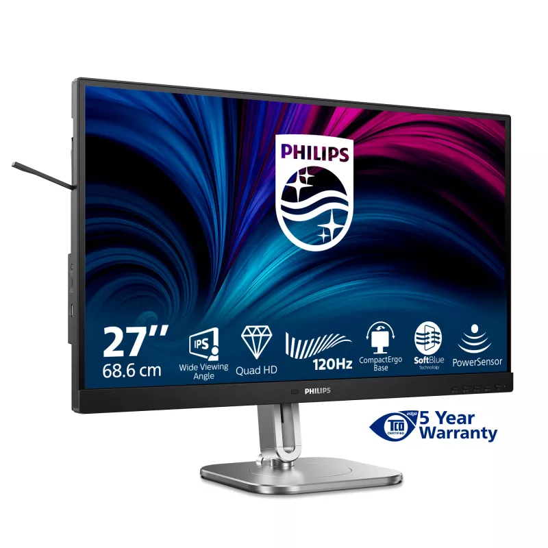Philips 4000 series 27B2N4500/00 -tietokonenäyttö 68,6 cm (27 inch) 2560 x 1440 pikseliä Quad HD LCD harmaa