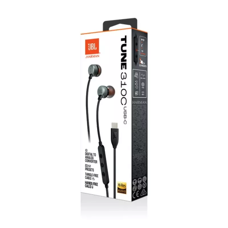 JBL Tune 310C headset langallinen in-ear puhelut/musiikki USB Type-C musta