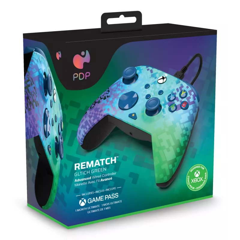 “PDP Rematch Advanced” musta, vihreä USB peliohjain analoginen / digitaalinen PC, Xbox One, Xbox Series S, Xbox Series X