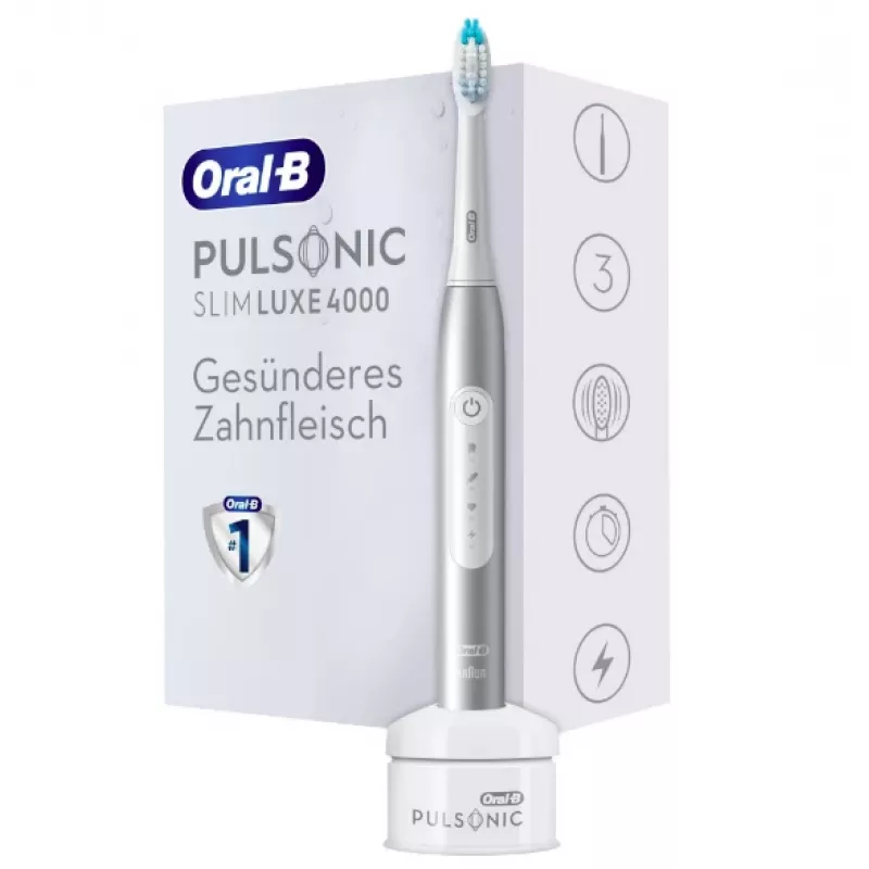 Oral-B Pulsonic ohut Luxe 4000 aikuisten sonic-hammasharja platina