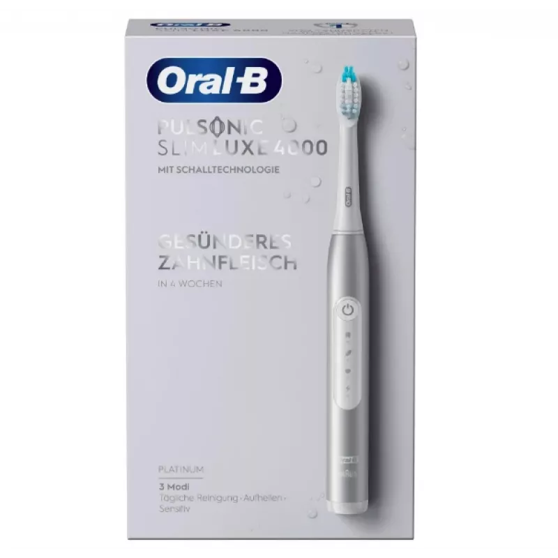 Oral-B Pulsonic ohut Luxe 4000 aikuisten sonic-hammasharja platina