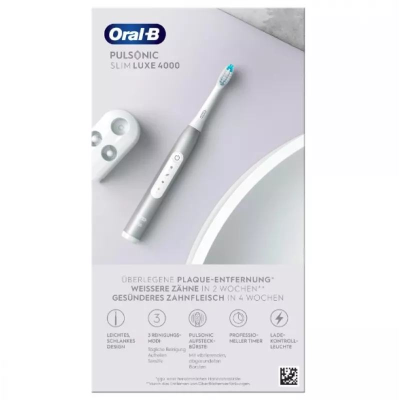 Oral-B Pulsonic ohut Luxe 4000 aikuisten sonic-hammasharja platina
