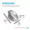 HP 930 Creator langaton hiiri, oikeakätinen, Bluetooth, 3000 DPI, hopea