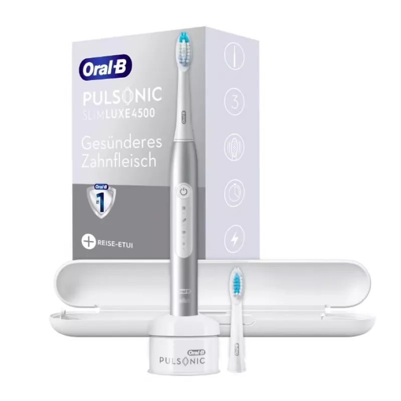 Oral-B Pulsonic ohut Luxe 4500 aikuisten sonic-hammasharja platina