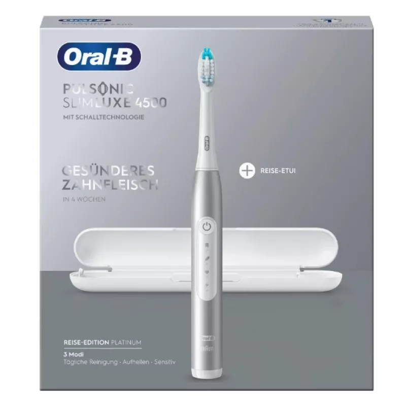 Oral-B Pulsonic ohut Luxe 4500 aikuisten sonic-hammasharja platina