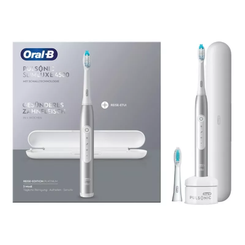 Oral-B Pulsonic ohut Luxe 4500 aikuisten sonic-hammasharja platina