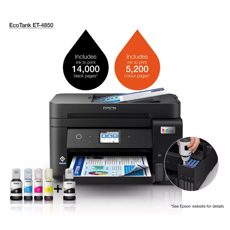 Epson EcoTank ET-4850 mustesuihku A4 4800 x 1200 DPI 33 ppm Wi-Fi