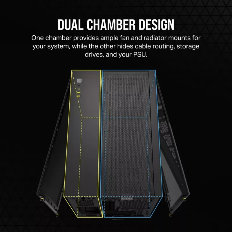 CORSAIR PC-kotelo - Mid-Tower - 2500x Dual Chamber - musta