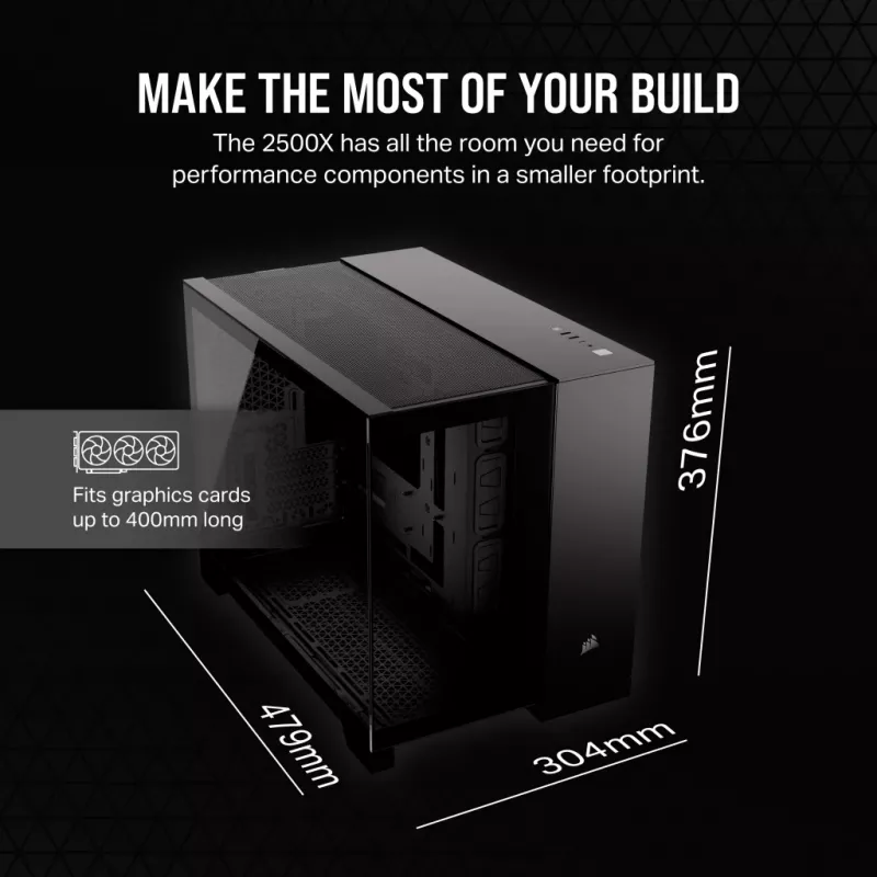 CORSAIR PC-kotelo - Mid-Tower - 2500x Dual Chamber - musta