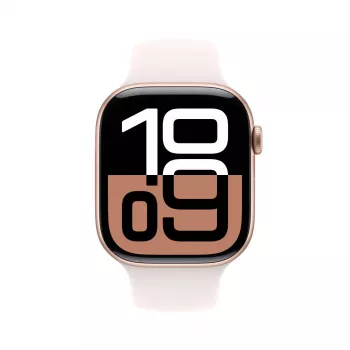 APPLE Watch Series 10 GPS 46mm ruusukulta alumiinikuori Light Blush -urheilurannekkeella - M/L