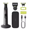 Philips OneBlade Pro 360 QP6652/61 kasvoille ja vartalolle, integroitu näyttö, pestävä, akku, kromi