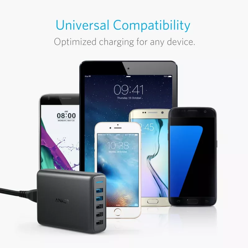 ANKER Powerport Speed 5 2x Quick Charge 3.0 Eu musta